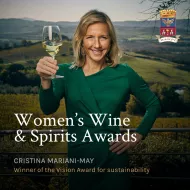 CRISTINA MARIANI-MAY, OWNER AND CEO OF BANFI, IS THE WINNER OF THE VISION AWARD FOR SUSTAINABILITY AT THE "WOMEN IN WINE AND SPIRITS AWARD"