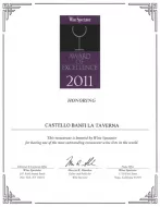 WINE SPECTATOR AWARD OF EXCELLENCE 2011 FOR CASTELLO BANFI LA TAVERNA