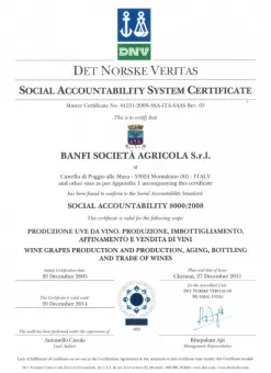 Det Norske Veritas Social Accountability System Certificate